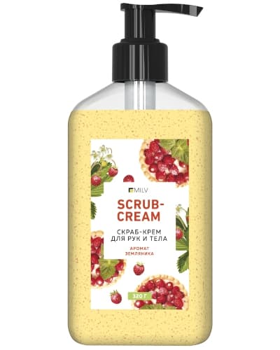MILV Скраб-крем для тела «Земляника». 320 г 
