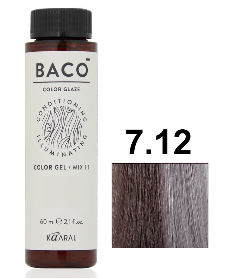 KAARAL Baco Color Glaze 7.12 блондин пепельно-фиолетовый 60 мл