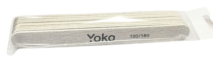YOKO Пилка прямая на деревянной основе зебра 13,2 см 100/180, 10шт/уп.