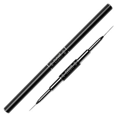 Runail Expert Кисть двусторонняя для дизайна №0/7, прямая, №0/12 тонкая, синтетика