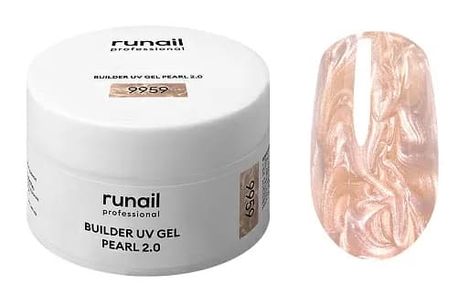 RuNail Моделирующий УФ-гель c жемчужным эффектом BUILDER UV GEL PEARL 2.0, 15г №9959