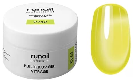 RuNail Моделирующий УФ-гель витражный BUILDER UV GEL VITRAGE, 15г №9742