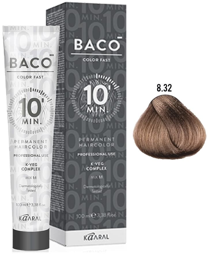 KAARAL Baco Color Fast 8.32 светлый блондин золотисто-фиолетовый 100 мл