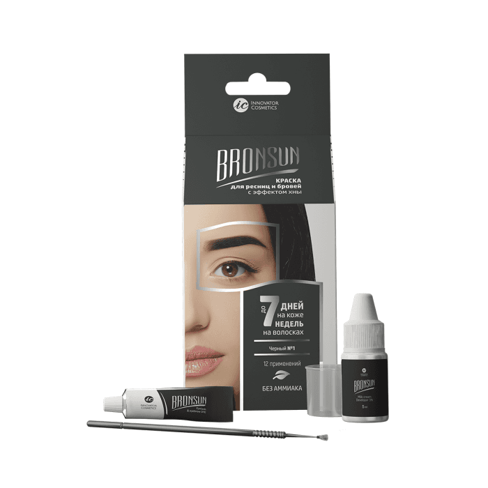 BRONSUN Набор для домашнего окрашивания №1, цвет черный.