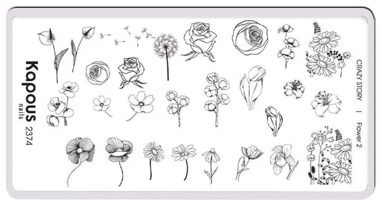 Kapous Nails Пластина для стемпинга "Crazy story" Flower 2