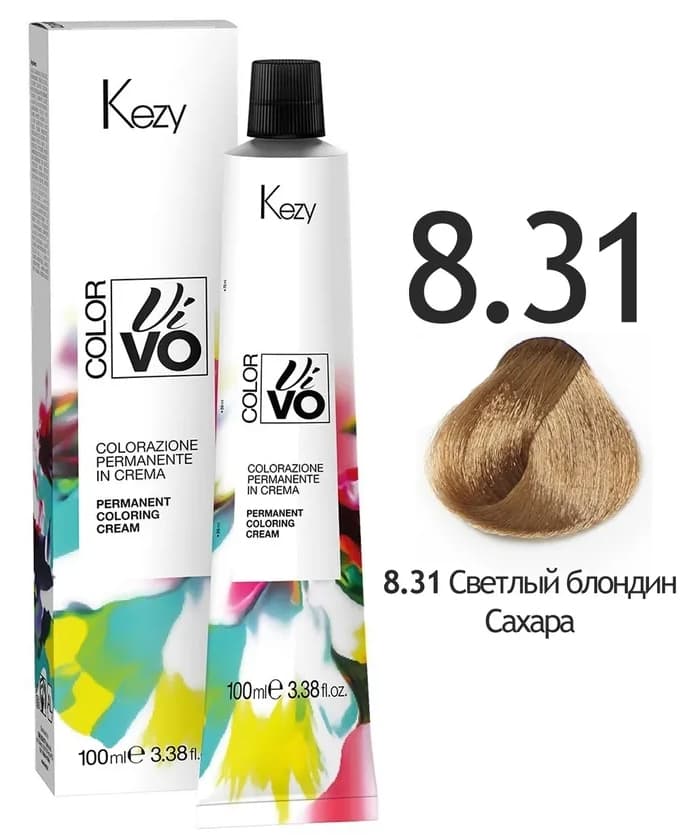 KEZY Color Vivo Крем-краска 8.31 Светлый блондин Сахара, 100 мл. 