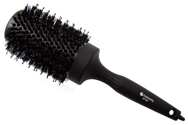 Hairway Термобрашинг Nano Ceramic  керамико-ионное покрытие d.53 мм., натуральная щетина+нейлоновые.штифты, цвет черный