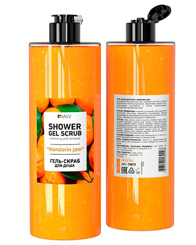 MILV Гель-скраб для душа "MANDARIN JAM". 700 мл 