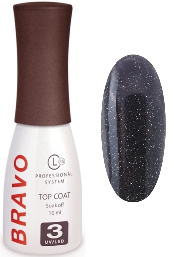 Bravo Верхнее покрытие без липкого слоя TOP BRILLIANT светоотражающий, 10мл.
