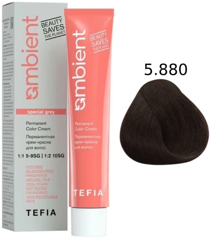 TEFIA AMBIENT 5.880 Светлый брюнет интенсивный коричневый для седых волос 60 мл