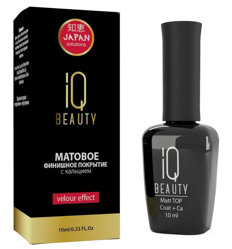 IQ BEAUTY Финишное матовое покрытие с кальцием (velour effect), 10 мл