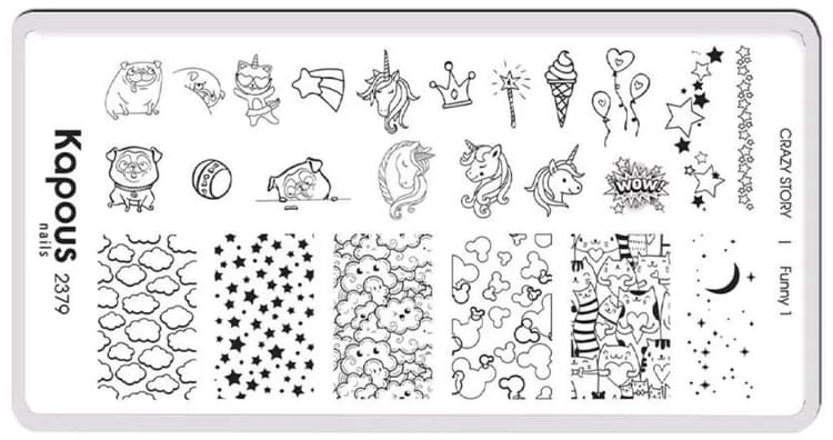 Kapous Nails Пластина для стемпинга "Crazy story" Funny 1