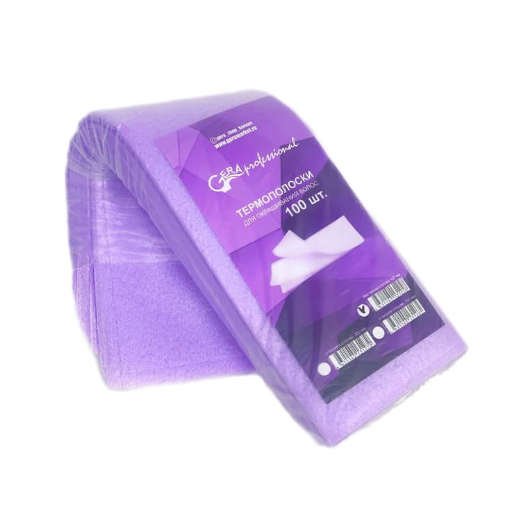 Gera Professional Термополоски для окрашивания 40 см, без линии отрыва, фиолетовые, 100 шт/уп.
