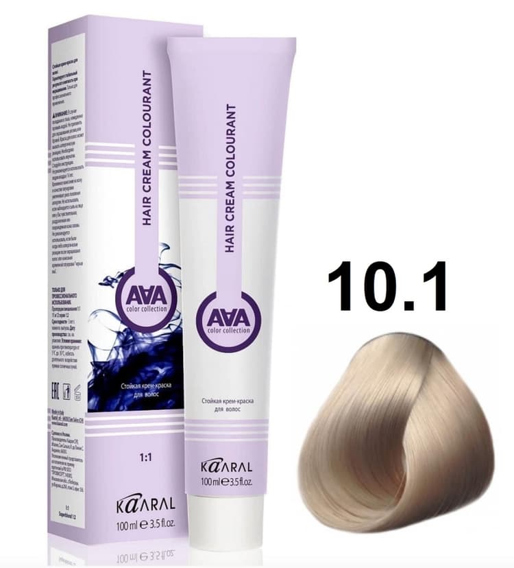 KAARAL AAA Hair crem colorant 10.1 очень очень светлый пепельный блондин 100мл