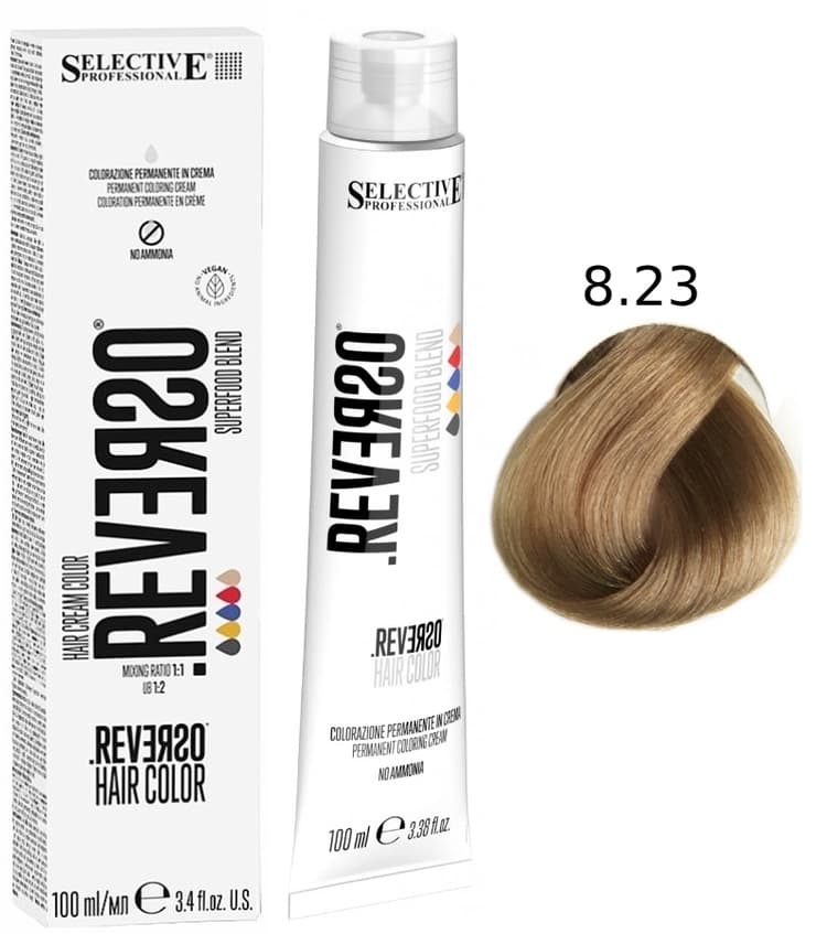 SELECTIVE Reverso Hair Color 8.23 Светлый блондин бежево-золотистый 