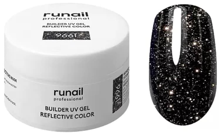 RuNail Моделирующий УФ-гель светоотражающий BUILDER UV GEL REFLECTIVE COLOR, 15г №9661