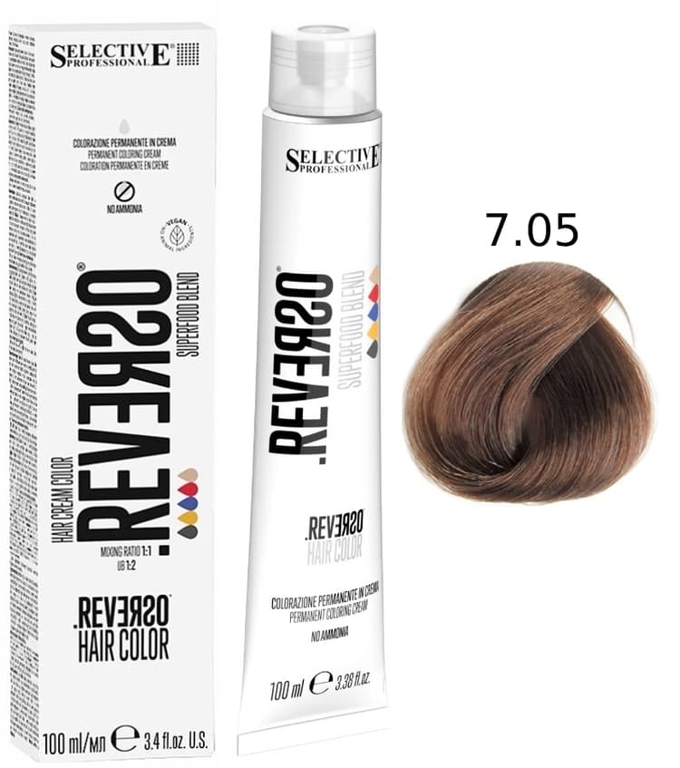 SELECTIVE Reverso Hair Color 7.05 Блондин "Фундук"