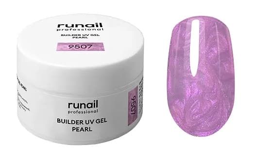 RuNail Моделирующий УФ-гель c жемчужным эффектом BUILDER UV GEL PEARL, 15г №9507