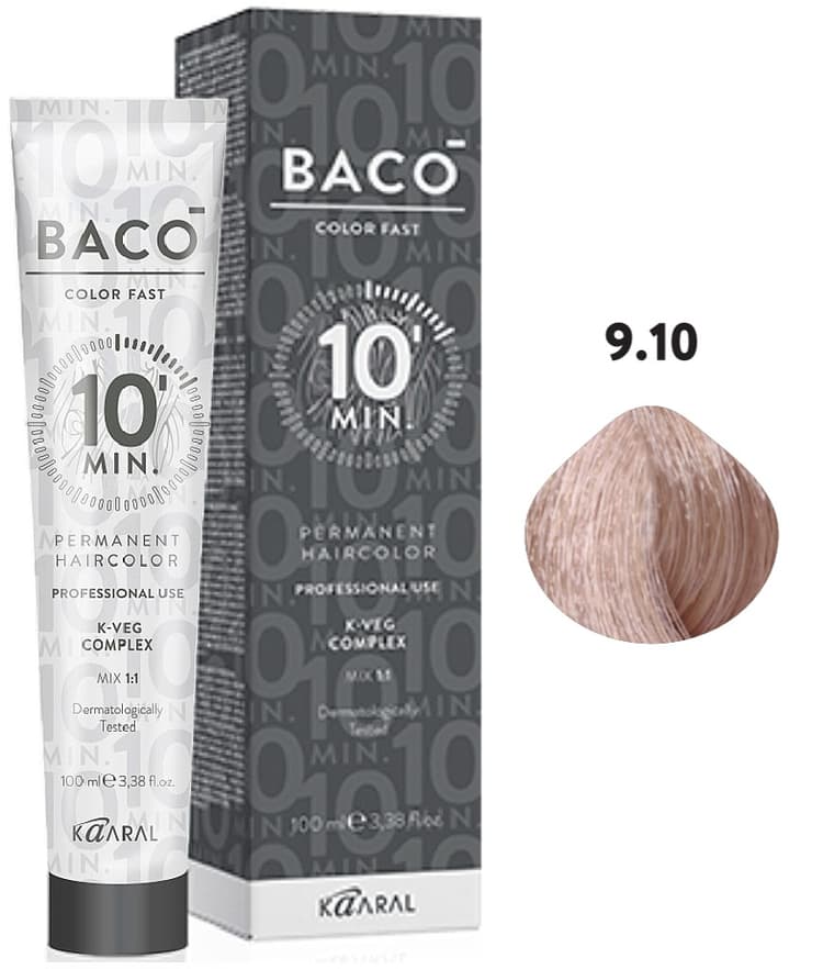 KAARAL Baco Color Fast 9.10 очень светлый блондин пепельный натуральный 100 мл
