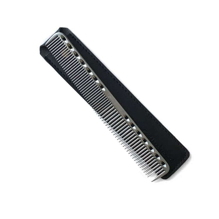 Gera Professional Расческа металлическая для стрижки волос, 180 мм, цвет черный