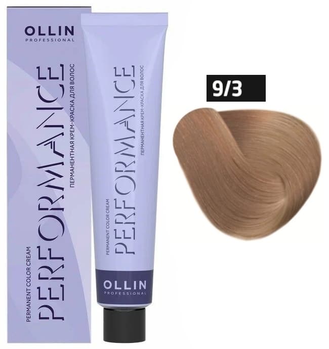 OLLIN PERFORMANCE  9/3 блондин золотистый 60мл Перманентная крем-краска для волос