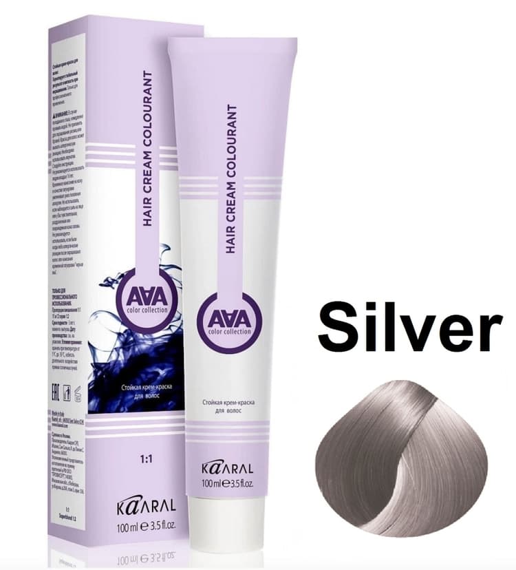 KAARAL AAA Hair crem colorant .SILVER серебристый корректор 100мл 