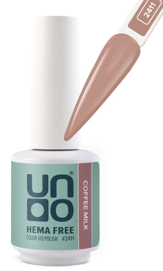 UNO HEMA FREE Гель-лак 2411 Кофе с молоком - Coffee Milk, 10 г