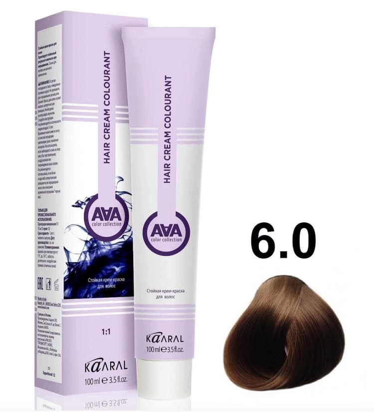 KAARAL AAA Hair crem colorant 6.0 темный блондин 100мл