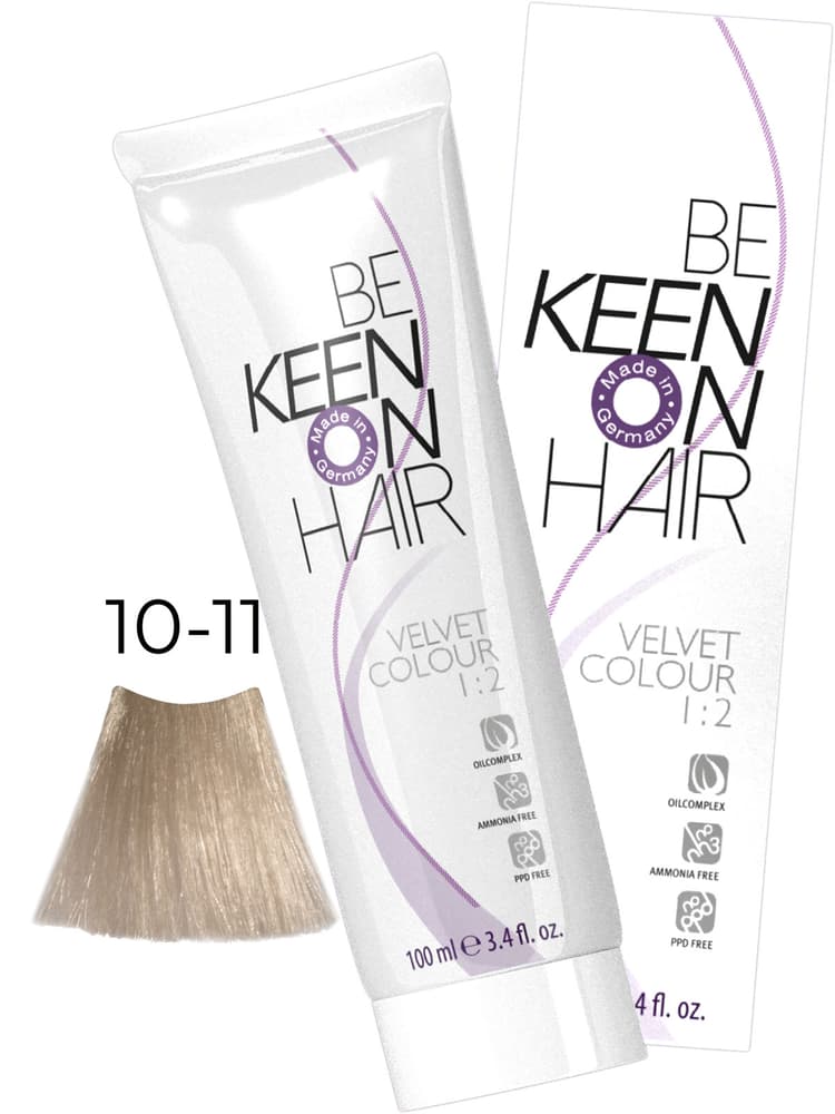 KEEN VELVET COLOUR 10.11 Ультра-светлый инт. пепельный блонд/ Ultrahellb, 100 мл, без аммиака