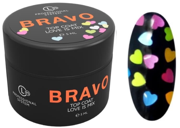 Bravo Верхнее покрытие без липкого слоя  Love is MIX 5 мл