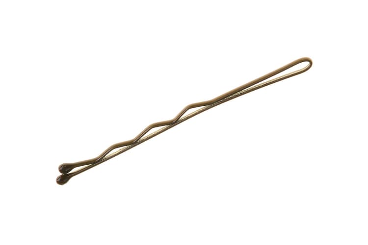 Невидимки карбоновые 70мм коричневые, волнистые, 24шт/уп.