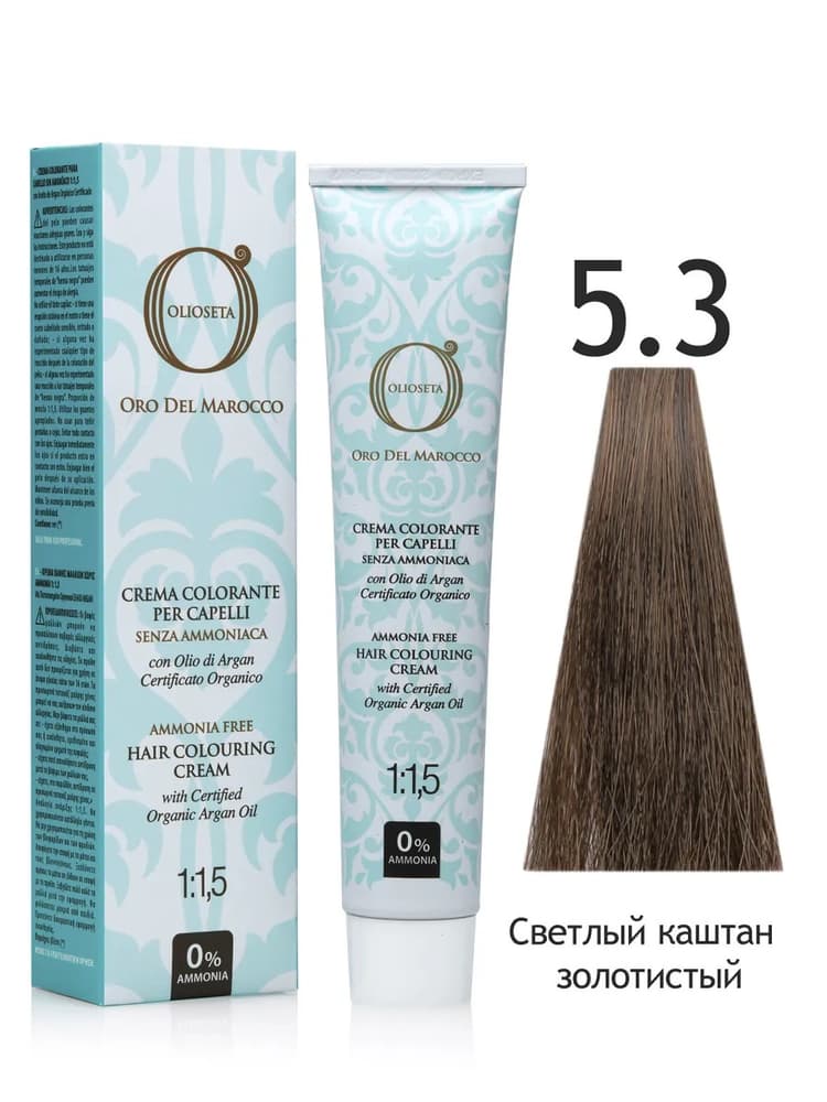 BAREX OLIOSETA Золото Марокко /Крем-краска 5.3 Светлый каштан золотистый  100мл