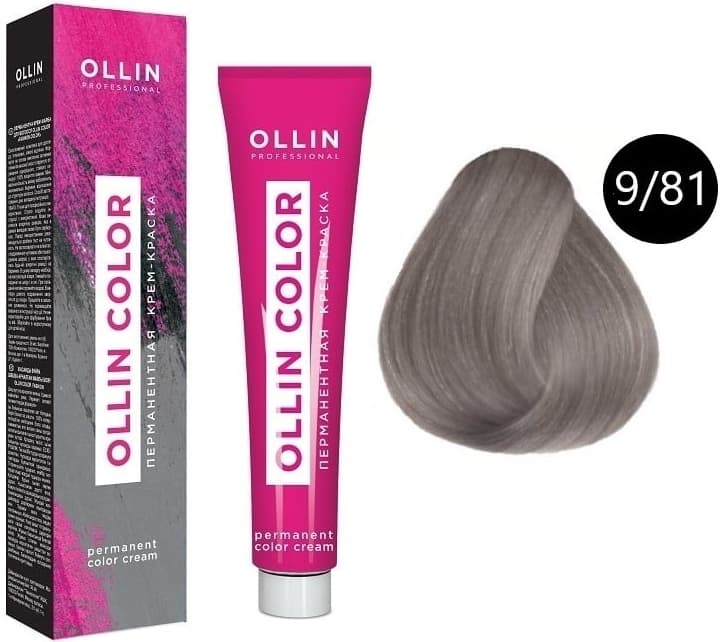 OLLIN COLOR  9/81 блондин жемчужно-пепельный 60мл Перманентная крем-краска для волос