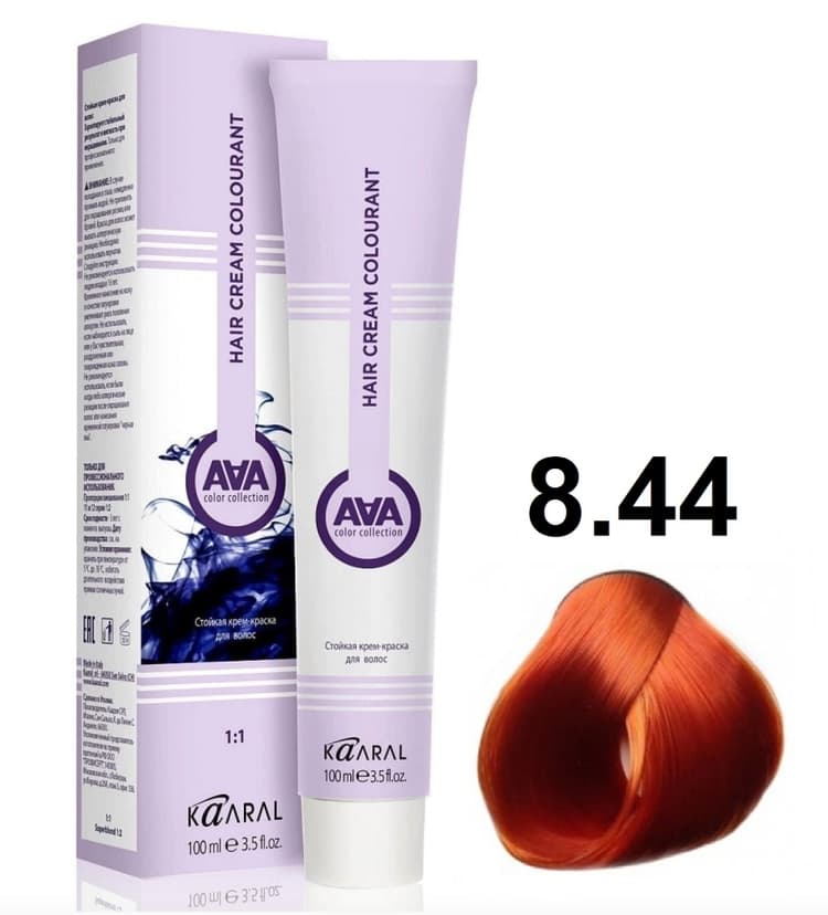 KAARAL AAA Hair crem colorant 8.44 светлый глубокий медный блондин 100мл