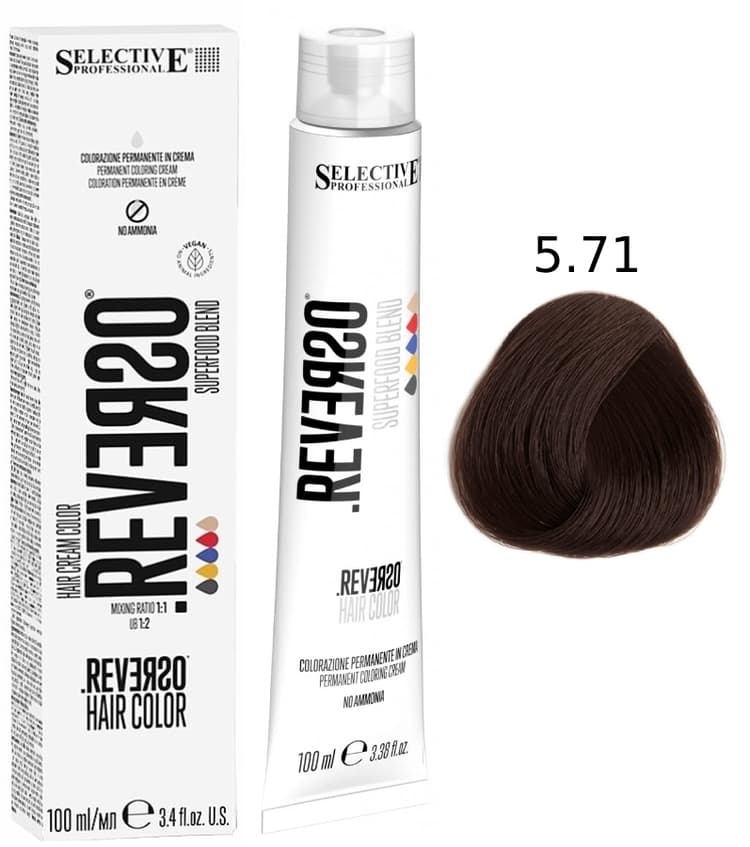 SELECTIVE Reverso Hair Color 5.71 Светло-каштановый "Инжир"