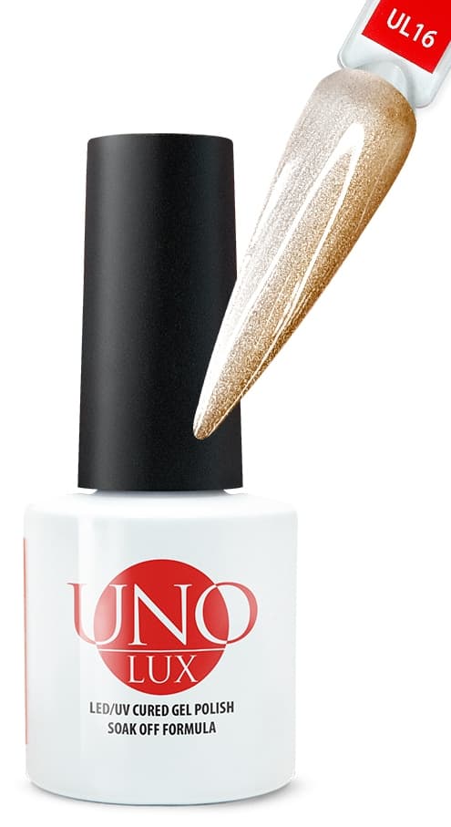 Гель-лак "Uno Lux" № 16 «Cat’s Eye» Кошачий глаз - Reflective с светоотражающим эффектом 8мл 