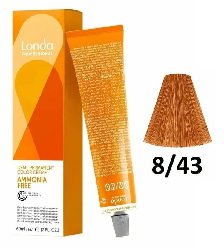 LondaТон Ammonia-Free 8/43 светлый блонд медно-золотистый 