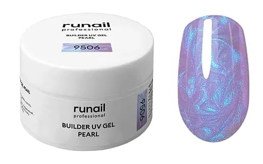 RuNail Моделирующий УФ-гель c жемчужным эффектом BUILDER UV GEL PEARL, 15г №9506