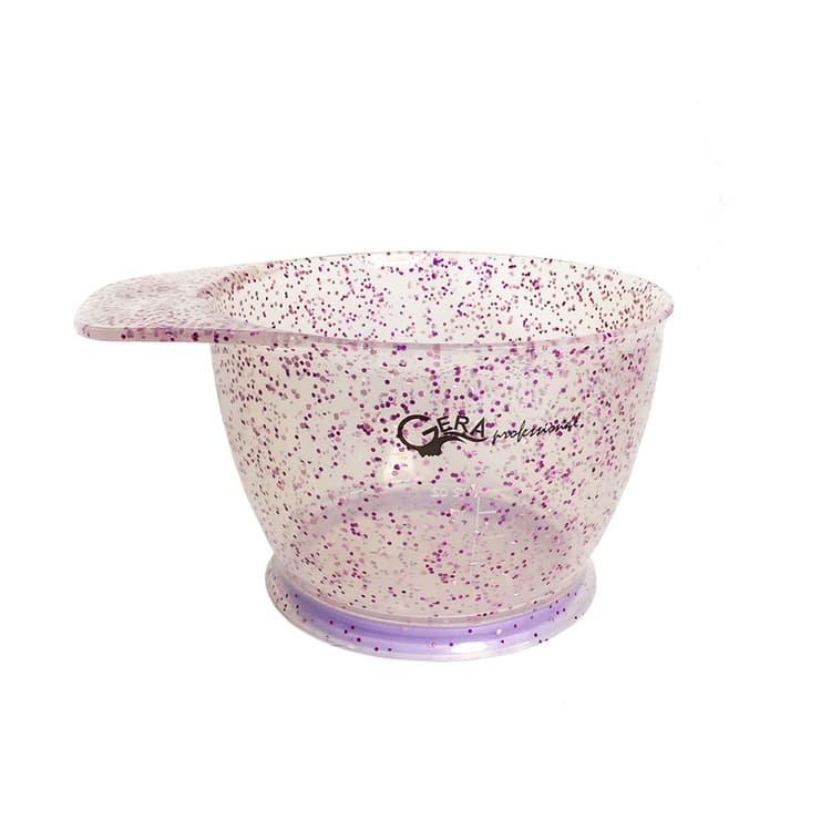 Gera Professional Миска полупрозрачная с фиолетовыми блестками, 500 мл