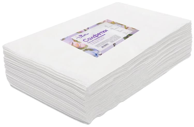 Салфетки спанлейс "Дельфин" Белый 50г/м2 30*40 - 100шт. в пачке