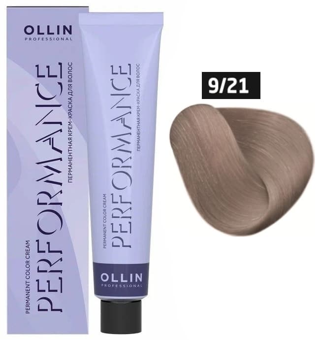 OLLIN PERFORMANCE  9/21 блондин фиолетово-пепельный 60мл Перманентная крем-краска для волос