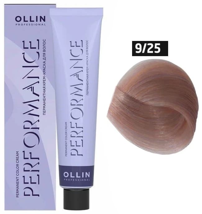 OLLIN PERFORMANCE  9/25 блондин фиолетово-махагоновый 60мл Перманентная крем-краска для волос 