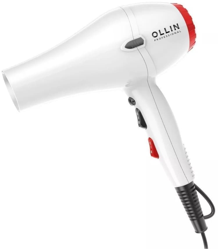 OLLIN Фен OL-7201 белый, 2 насадки, 2000-2300W
