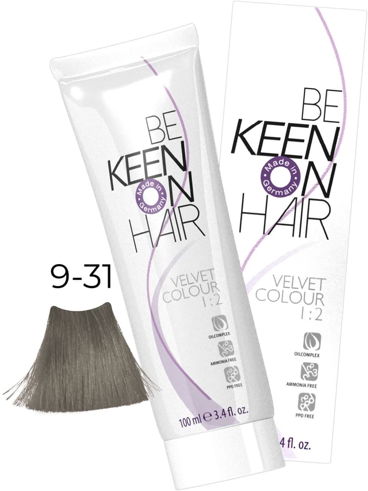 KEEN VELVET COLOUR 9.31 Светлый золотисто-пепельный блондин/ Hellblond G-A, 100 мл, без аммиака
