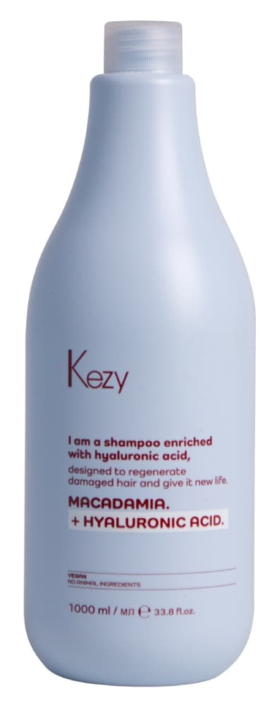 Kezy I am MACADAMIA + HYALURONIC ACID Шампунь для восстановления волос 1000 мл