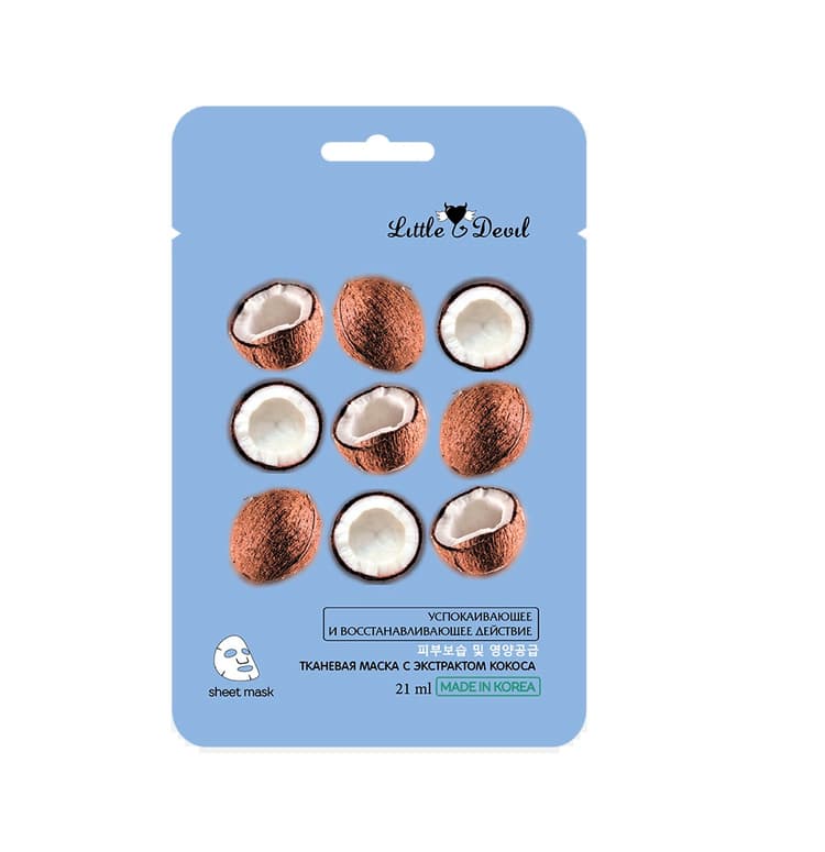 4SKIN Маска для лица "Little Devil" восстанавливающая с экстрактом кокоса 21 г. 