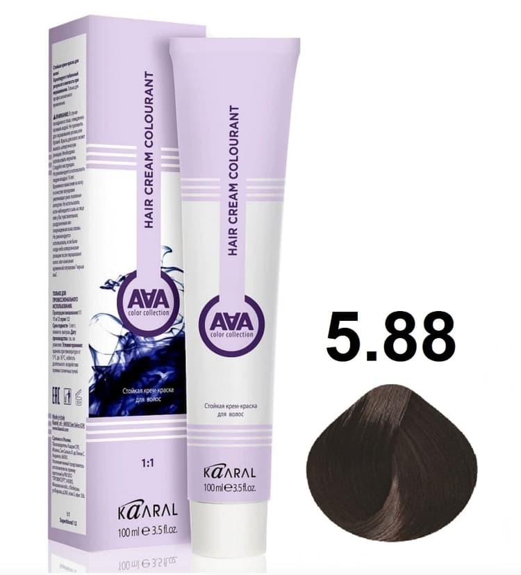 KAARAL AAA Hair crem colorant 5.88 светлый каштан интенсивный шоколадный 100мл