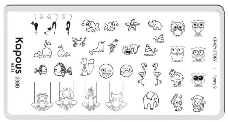 Kapous Nails Пластина для стемпинга "Crazy story" Funny 2