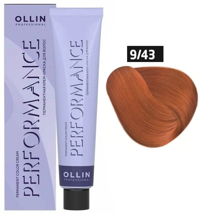 OLLIN PERFORMANCE  9/43 блондин медно-золотистый 60мл Перманентная крем-краска для волос