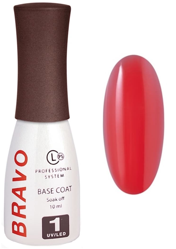 Bravo Цветное базовое покрытие для гель-лака BRAVO 4.4 10мл COLOR (алый) 